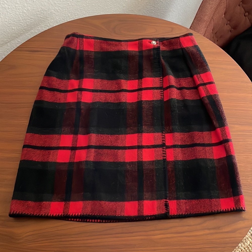 80s/90s Vintage Plaid Westbound Wool Blend Mini Skirt
